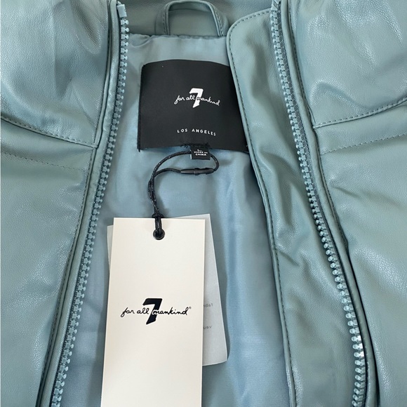 SOLD 7 For All Mankind Faux Leather Puffer Vest - Picture 9 of 12